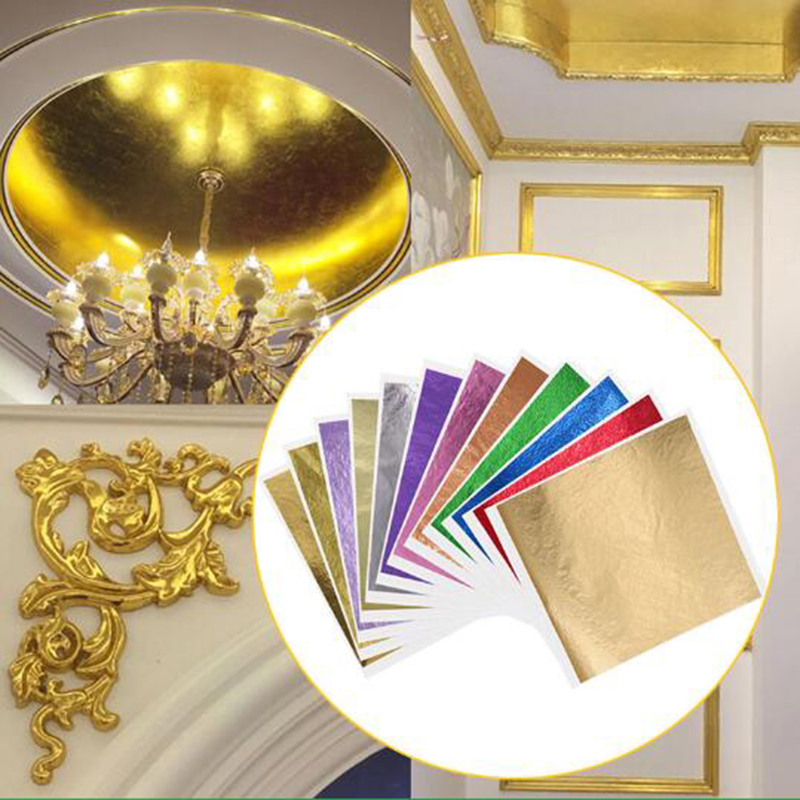 Nail Art Gold - 1000 adet/paket mavi yaprak yaprak altın