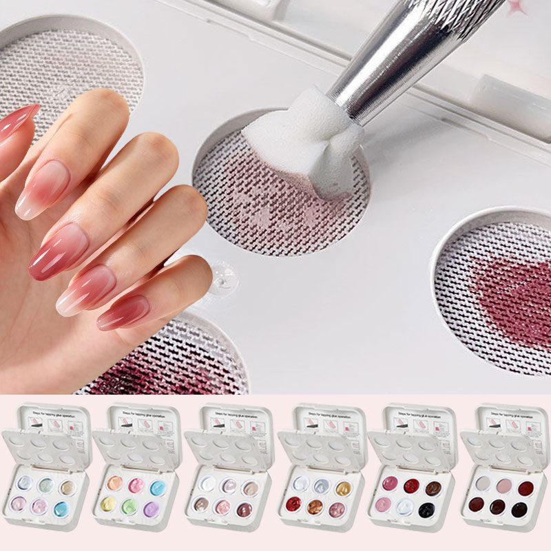 Nail Art Gothic - 6 Renkli Sürtmeden Uygulanabilen Yastık Tipi