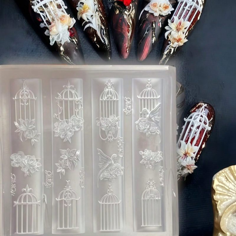 Nail Art Gothic - Kelebek Şamdanı, Gül Kuş Kafesi Rüzgar