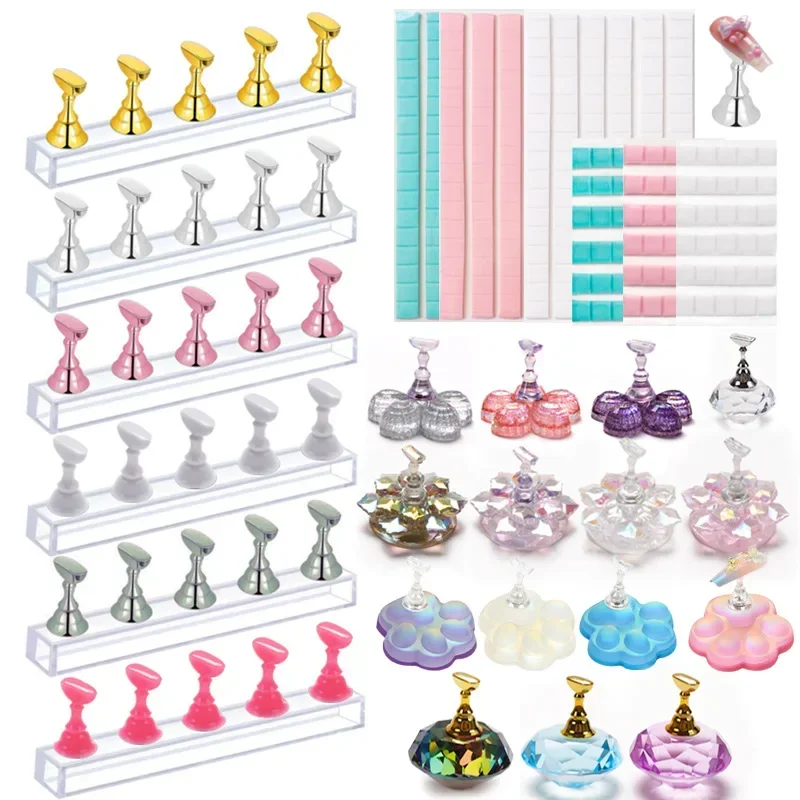 Nail Art Gold - 5 adet/paket satranç manyetik tırnak tutucu