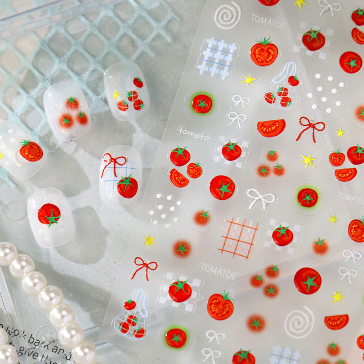 Nail Art Strawberry - 5D Pastoral Kidcore Tırnak Çıkartması Bütün