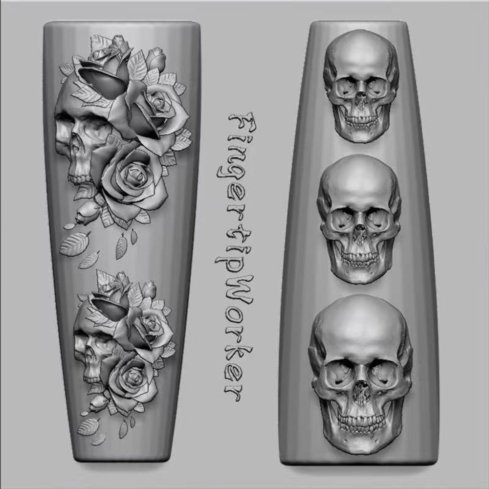 2 Parça Set Koyu Gül Kafatası  - Nail Art Gothic incelemesi ve fiyatı