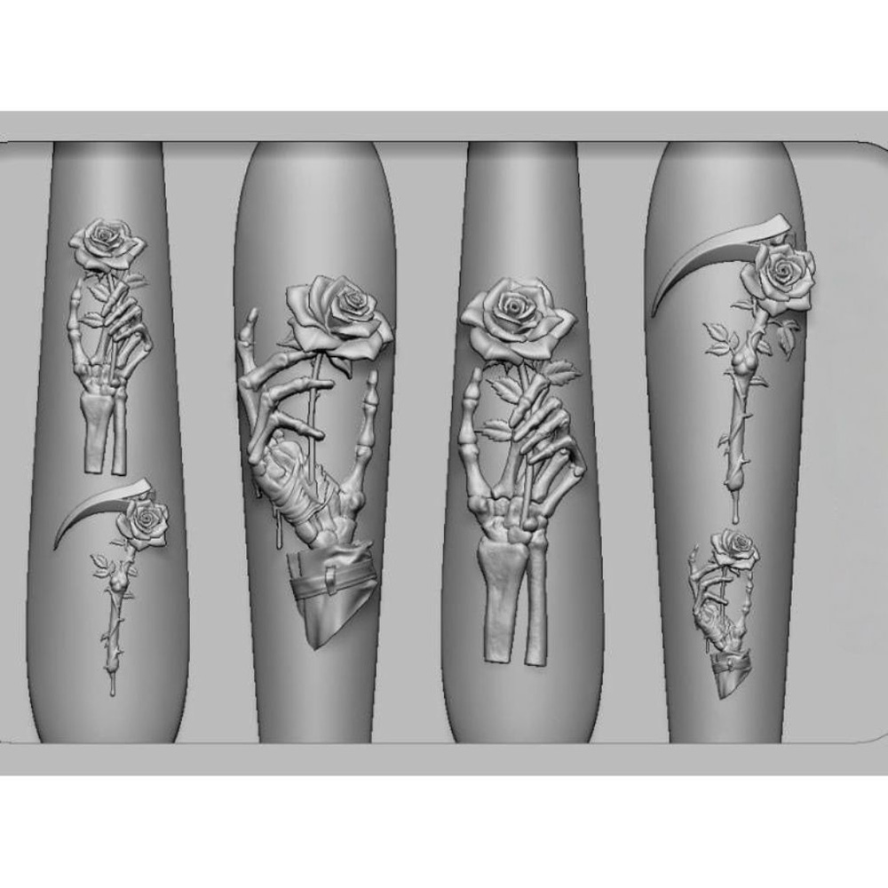 2 Parça Set Koyu Gül Kafatası  - Nail Art Gothic incelemesi ve fiyatı