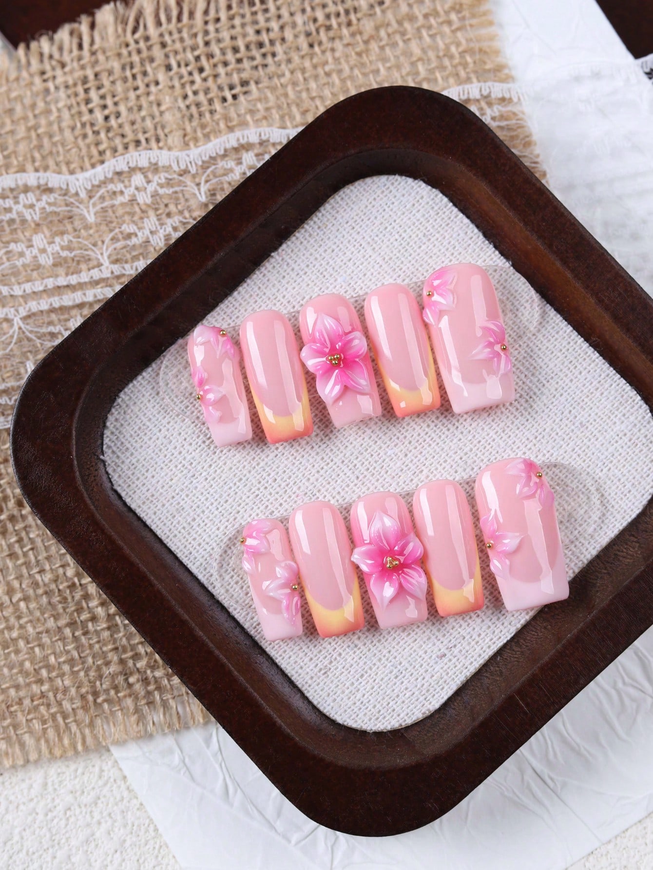 10 Adet Orta Boy Dikdörtgen Te - Nail Art Gold incelemesi ve fiyatı