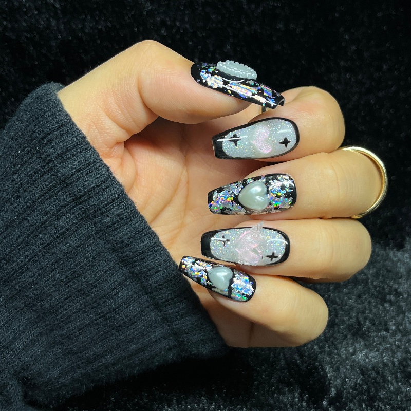10 Adet Gotik Siyah Takma Tırn - Nail Art Gothic incelemesi ve fiyatı